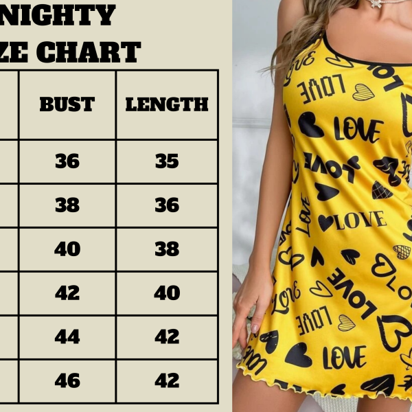 Yellow Love Print Spaghetti Strap Mini Dress