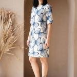 Blue Butterfly Bliss Cotton Short Nighty for Women