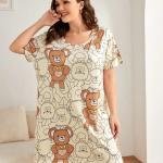 Sweet Teddy Bear Dreams Short Nighty Dress