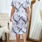 Sky Blue Floral & Butterfly Print Short Nighty Cotton