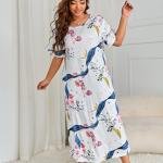 Moonlit Bloom Printed Long Nighty for Girls