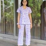 Lavender Mist Floral Thermal Pajamas For Ladies