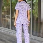 Lavender Mist Floral Thermal Pajamas For Ladies