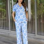 Ocean Breeze Blue Ladies Thermal Pyjamas