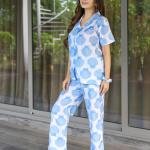 Ocean Breeze Blue Ladies Thermal Pyjamas