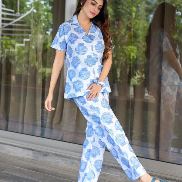 Ocean Breeze Blue Ladies Thermal Pyjamas