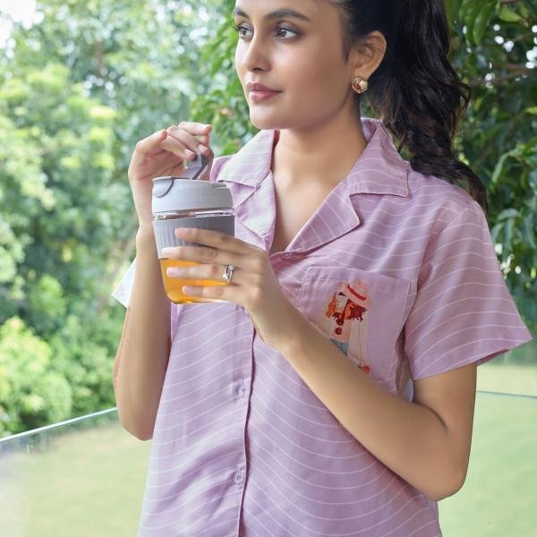 Lavender Mist Striped Woolen Pajama