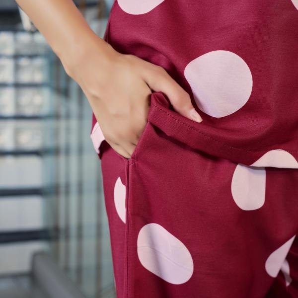 Berry Bliss Polka Dot Linen Pajamas Women