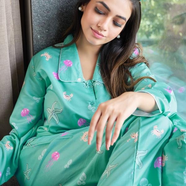 Sea Breeze Mint Green Lounge Pyjamas