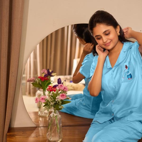 Sky Calm Light Blue Aesthetic Pajama Sets