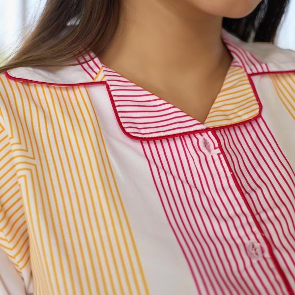 Lazy Club Blush Pink Yellow Pajamas Set