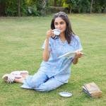 Lazy Club Sky Blue Flamingo Floral Pajama Set