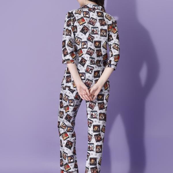 Retro Reel Printed Woolen Pajama Set