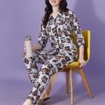 Retro Reel Printed Woolen Pajama Set