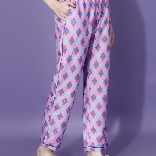 Pink and Purple Woolen Pyjama Set