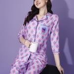 Pink and Purple Woolen Pyjama Set