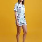 Mint Green Womens Shortie Pajamas Set