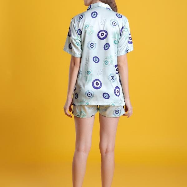 Mint Green Womens Shortie Pajamas Set