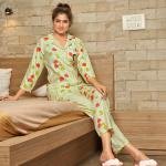Button-Down Top with 3/4 Sleeves Pyjama Set Womens