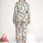 Collar Top with Full Sleeves Women Pyjama Set