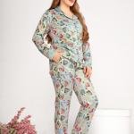 Collar Top with Full Sleeves Women Pyjama Set