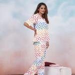 White Multicolor Red Polka Dot Pajamas