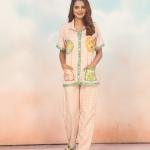 Peach Printed Ladies Short Sleeve Pyjamas