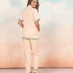 Peach Printed Ladies Short Sleeve Pyjamas