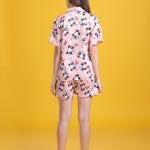 Pink Panda Print Womens Pyjama Shorts Set