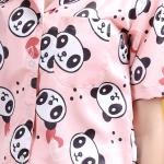 Pink Panda Print Womens Pyjama Shorts Set