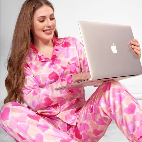 Full Sleeve Button-Down Pyjama Set for Women