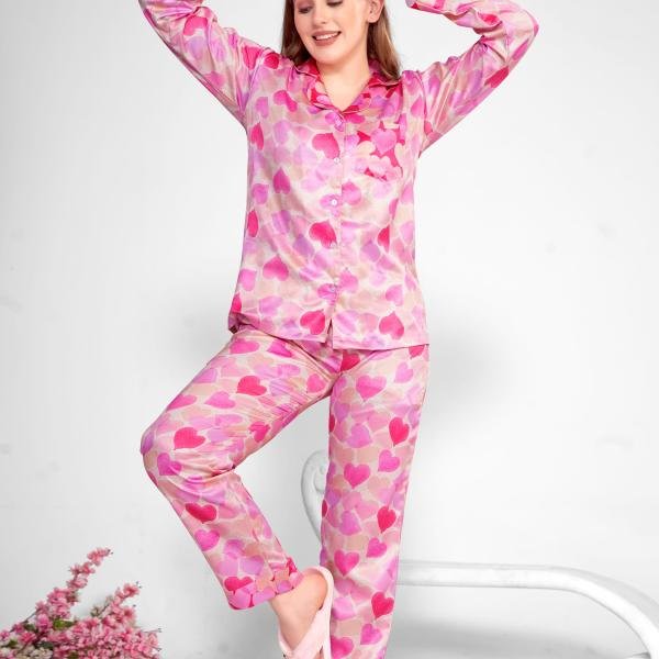 Full Sleeve Button-Down Pyjama Set for Women