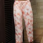 Peach Abstract Print Cotton Kurta Pajama For Ladies