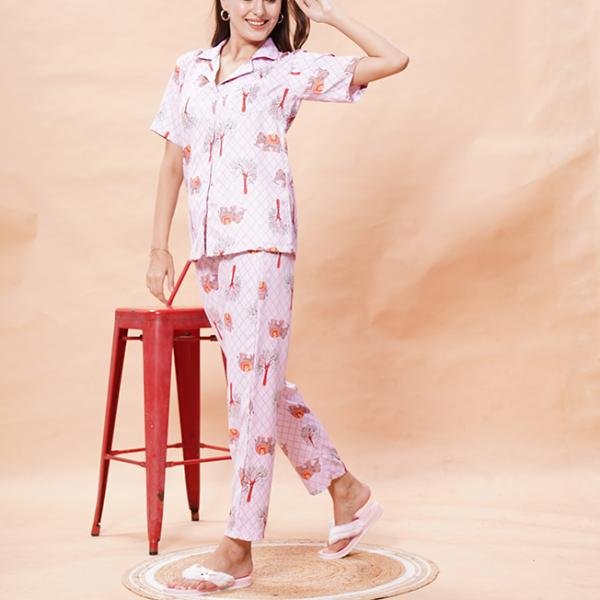 Pink Printed Pure Cotton Co-Ord Sets