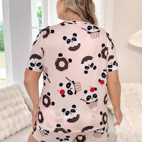 Cute Cartoon Print Shorts Nightwear for Women