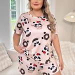 Cute Cartoon Print Shorts Nightwear for Women