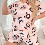 Cute Cartoon Print Shorts Nightwear for Women